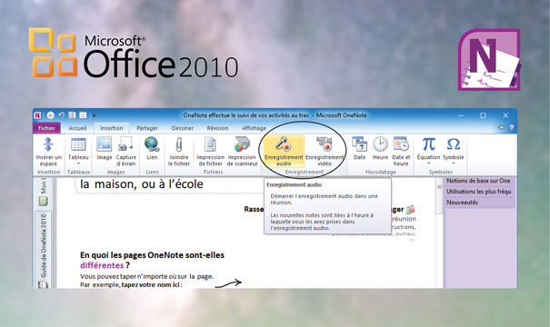 OneNote 2010 Insert screenshots
