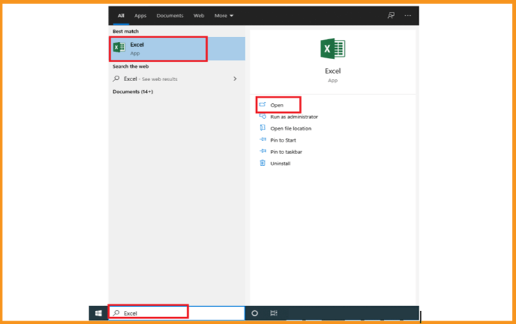 excel-2019 start-menu