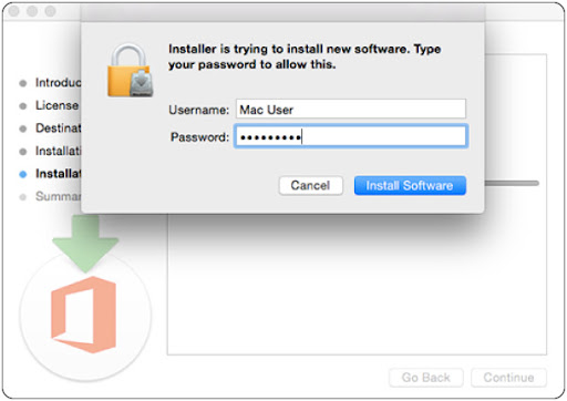 Office 2016 for Mac login-password