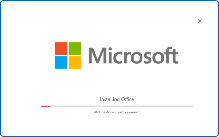 The installation is progressing Install Outlook 2021