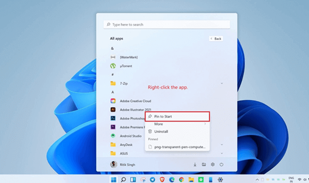 The Updated Start Menu
