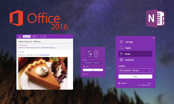 OneNote 2016 Notebook with colors and nicknames