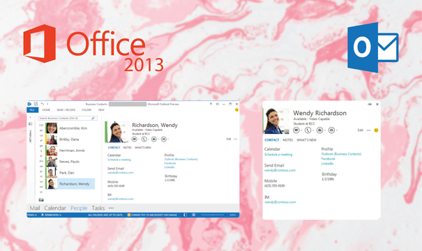 Outlook 2013 Integrate social networks in the contact form