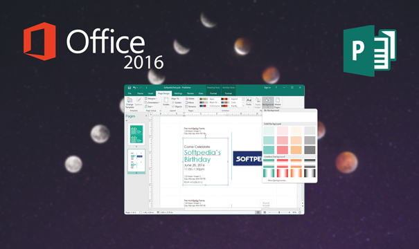 Publisher 2016 Special backgrounds and effects